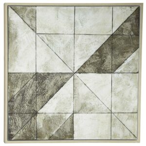 39" x 39" Geometric Framed Wall Art with Tan Frame, by DecMode
