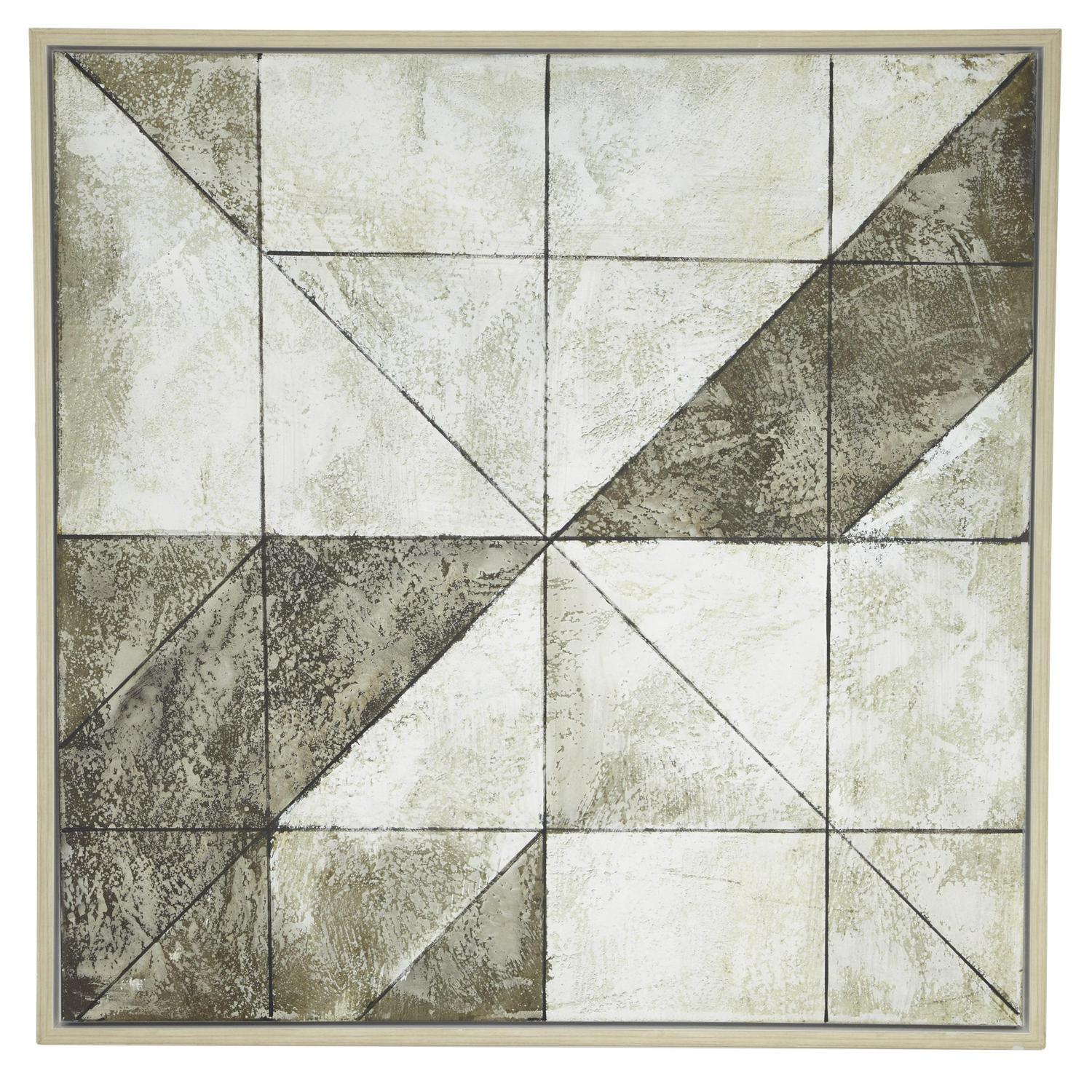 39" x 39" Geometric Framed Wall Art with Tan Frame, by DecMode - Image 5