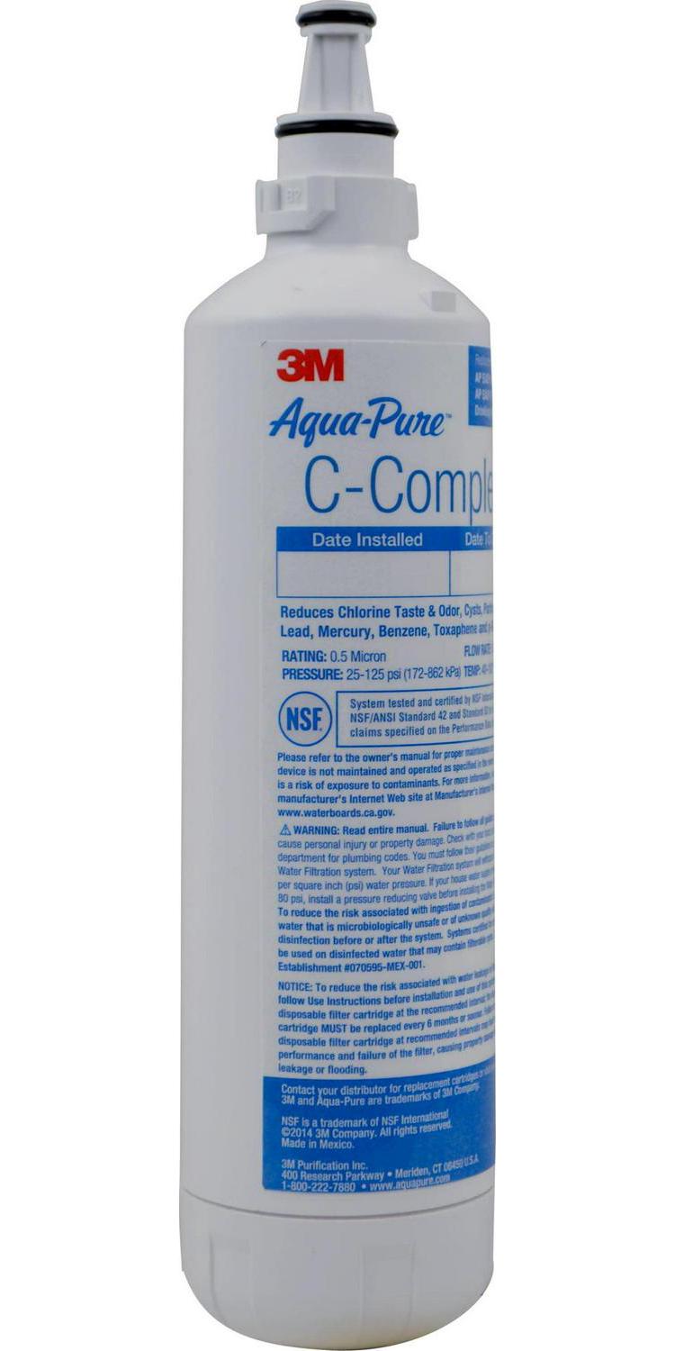 3M Aqua-Pure AP Easy C-Complete Under Sink Dedicated Faucet Replacement Water Filter Cartridge, Use with AP Easy Complete sytem