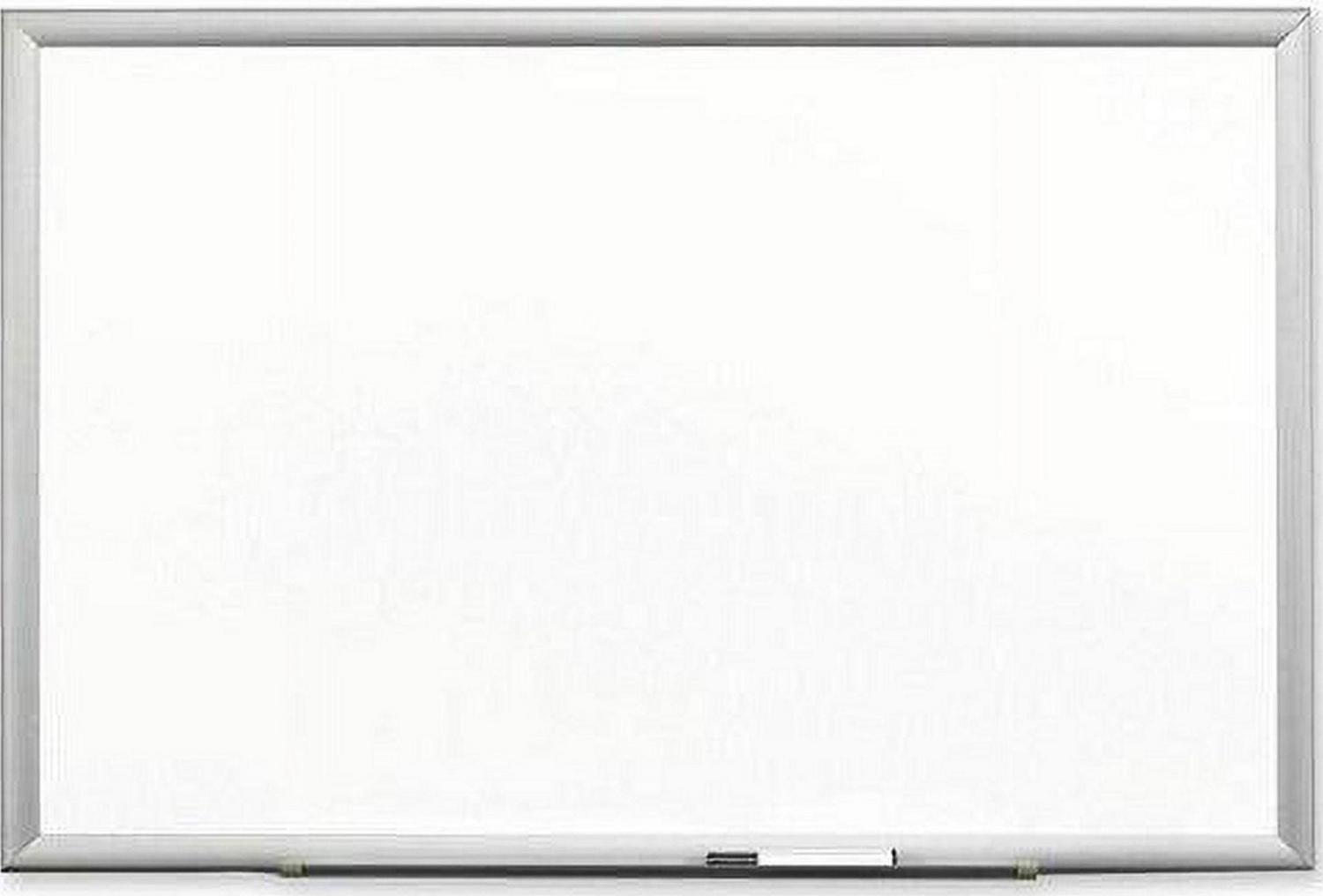 3M 96 x 48" Porcelain Dry Erase Board Aluminum Frame, White