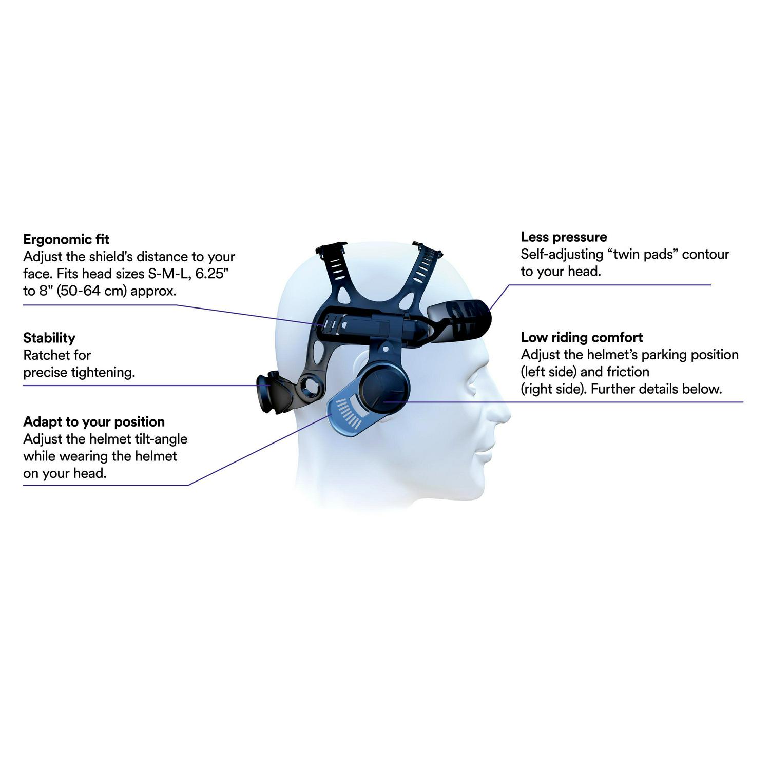3M 07-0012-31BL BLACK HELMET 100 W/ 100VSH 8-12 - Image 6