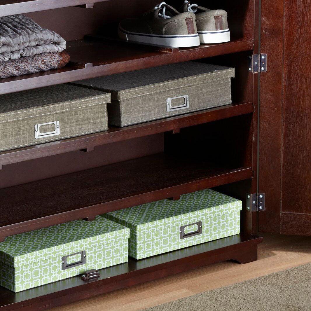 3.25' Mahogany Brown Indoor Home Furniture Collections 6-Tier Wooden Shoe Dresser - Image 5