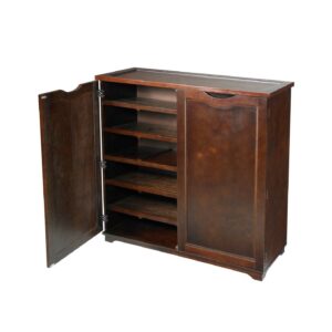 3.25' Mahogany Brown Indoor Home Furniture Collections 6-Tier Wooden Shoe Dresser