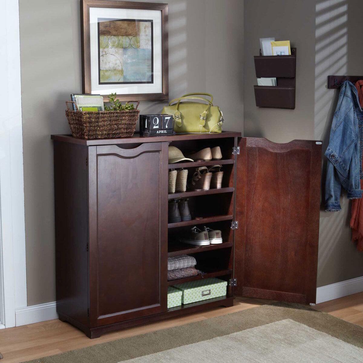 3.25' Mahogany Brown Indoor Home Furniture Collections 6-Tier Wooden Shoe Dresser - Image 2