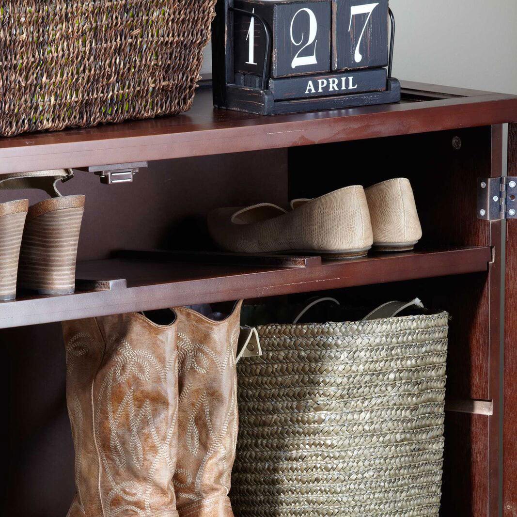 3.25' Mahogany Brown Indoor Home Furniture Collections 6-Tier Wooden Shoe Dresser - Image 3