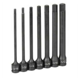 Grey Pneumatic 3/8" Dr. 7 Piece 6" Length Fractional Hex Driver Set