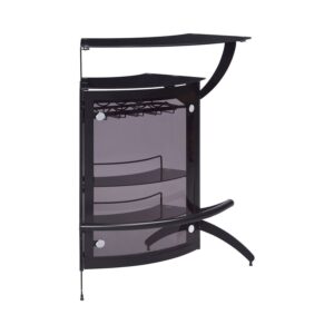 3-Bottle Wine Rack Bar Unit Smoked and Black