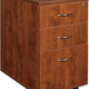 3 Drawers Vertical Wood Composite Lockable Filing Cabinet, Cherry