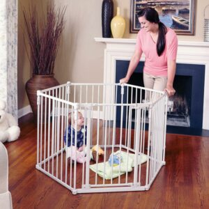 Toddleroo by North States 3-in-1 Superyard Baby Extra Wide Gate & Play Yard, Taupe Metal