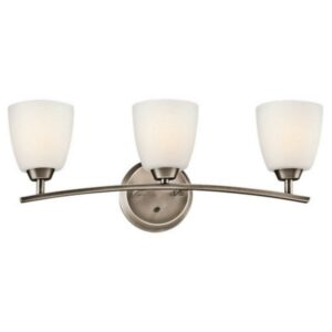 3 Light Bath Bar With Transitional Inspirations 9.5 Inches Tall By 25 Inches Wide-Brushed Pewter Finish Kichler Lighting 45360Bpt