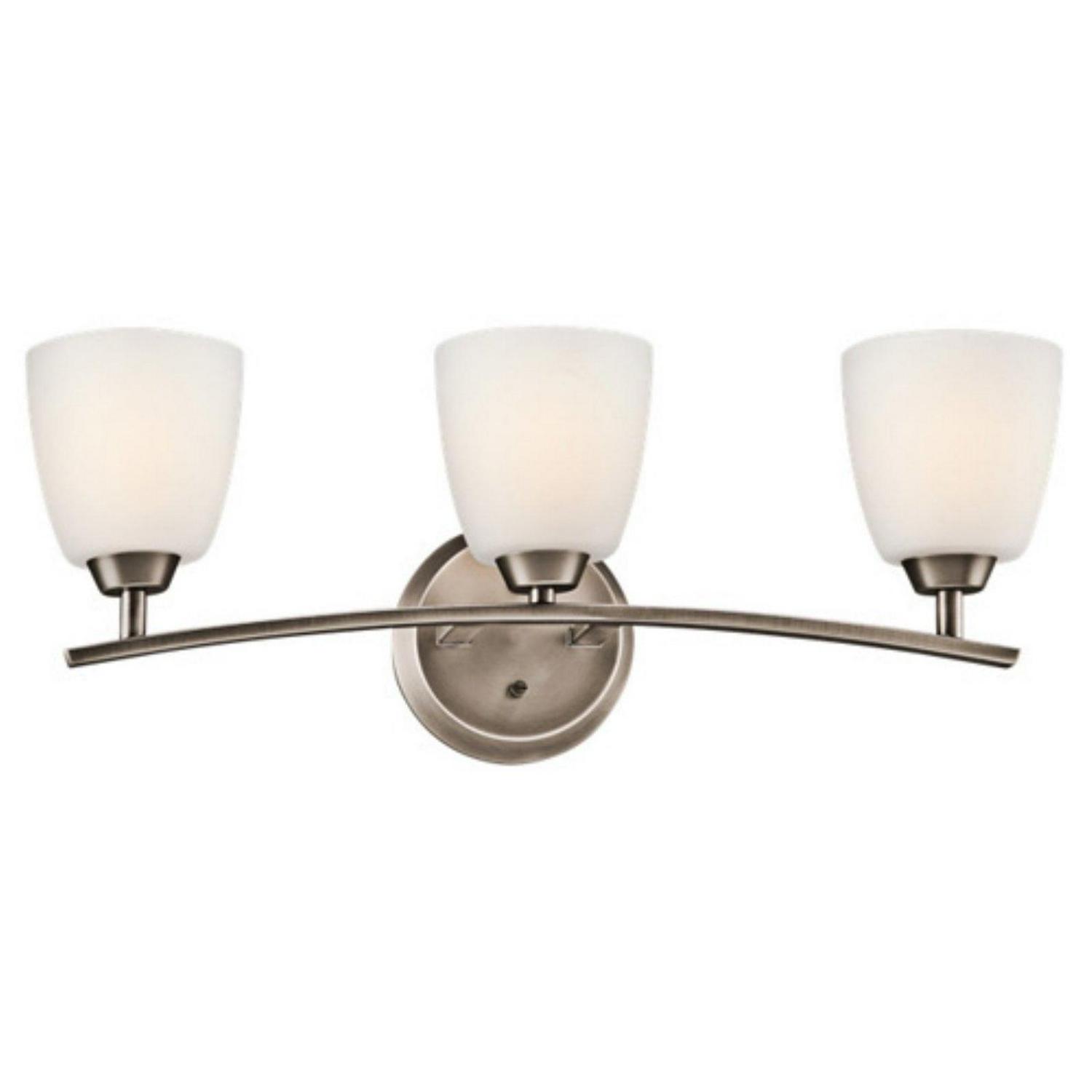 3 Light Bath Bar With Transitional Inspirations 9.5 Inches Tall By 25 Inches Wide-Brushed Pewter Finish Kichler Lighting 45360Bpt