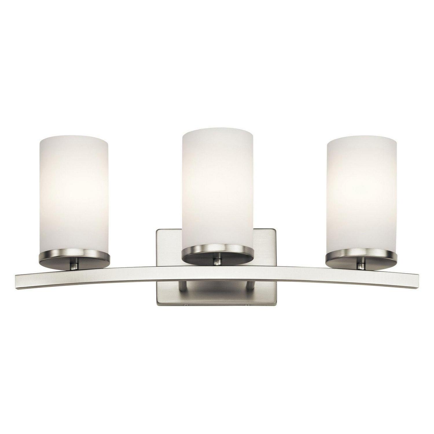 45497CH Kichler Lighting Crosby - 3 Light Bath Vanity Approved for Damp Locations - with Contemporary inspirations - 23 inches wide-Chrome Finish - Image 2
