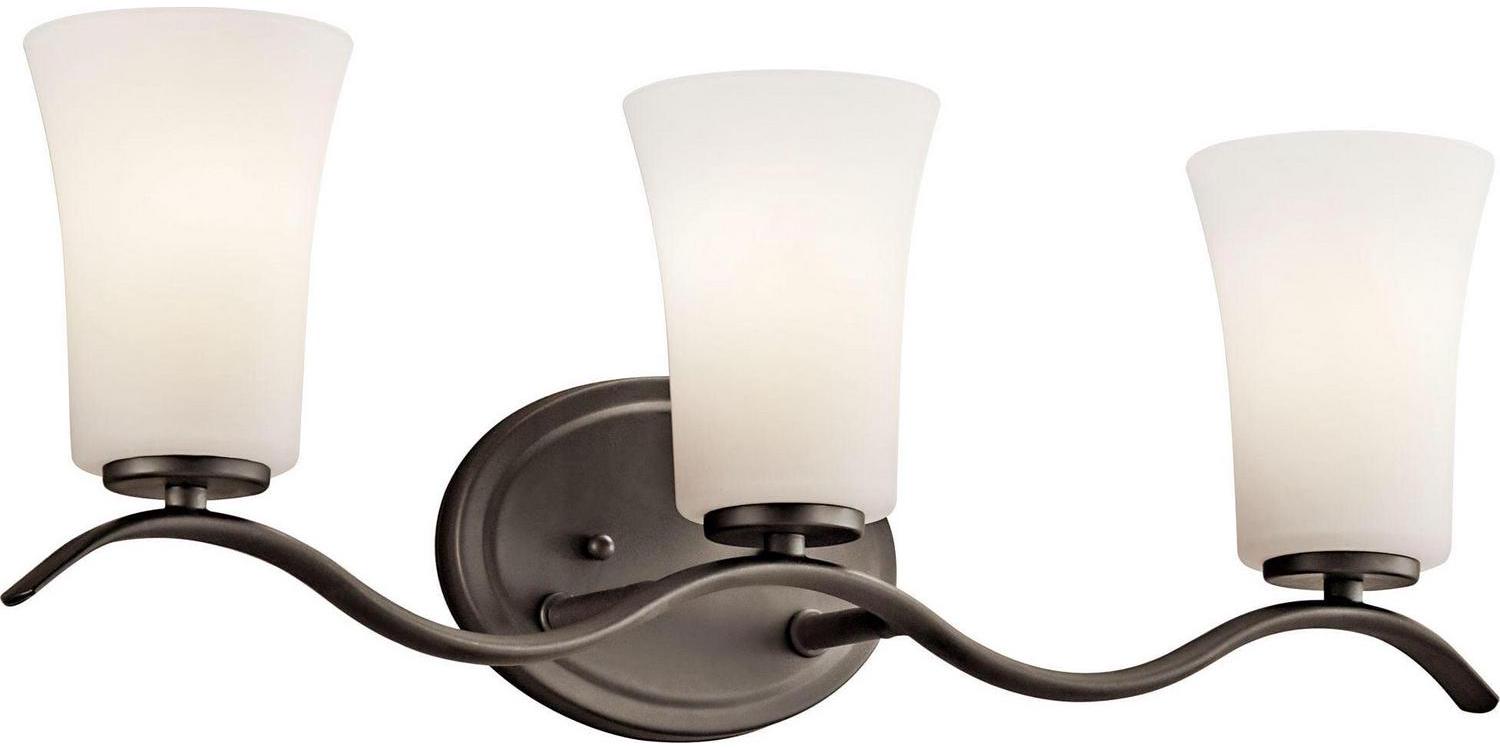 3 Light Bath Vanity Approved For Damp Locations With Transitional Inspirations 23 Inches Wide-Olde Bronze Finish-Incandescent Lamping Type Kichler