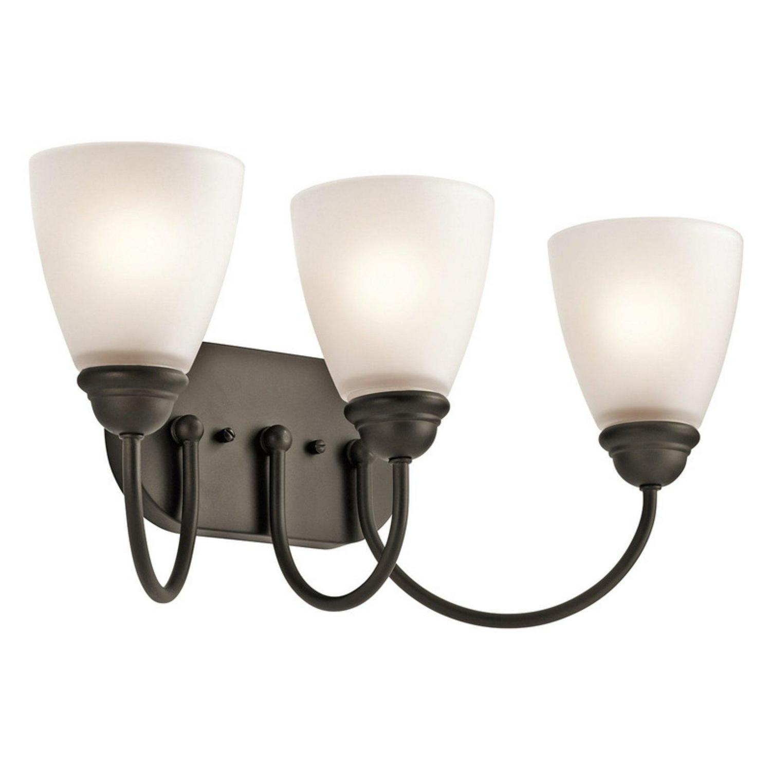 3 Light Bath Vanity Approved For Damp Locations With Transitional Inspirations 9.25 Inches Tall By 20.25 Inches Wide-Olde Bronze Finish-Incandescent