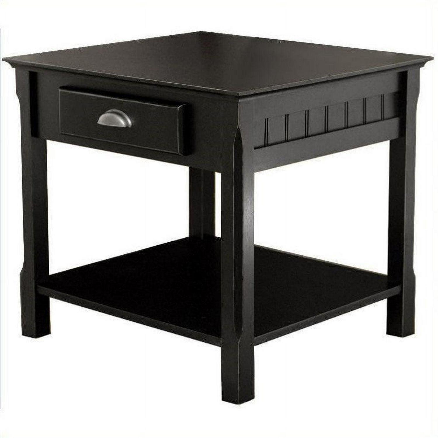 3 Piece Timber Accent Table Set, Black - Image 2