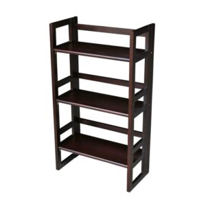 3-Shelf Folding Student Bookcase 20.75" Wide-Espresso