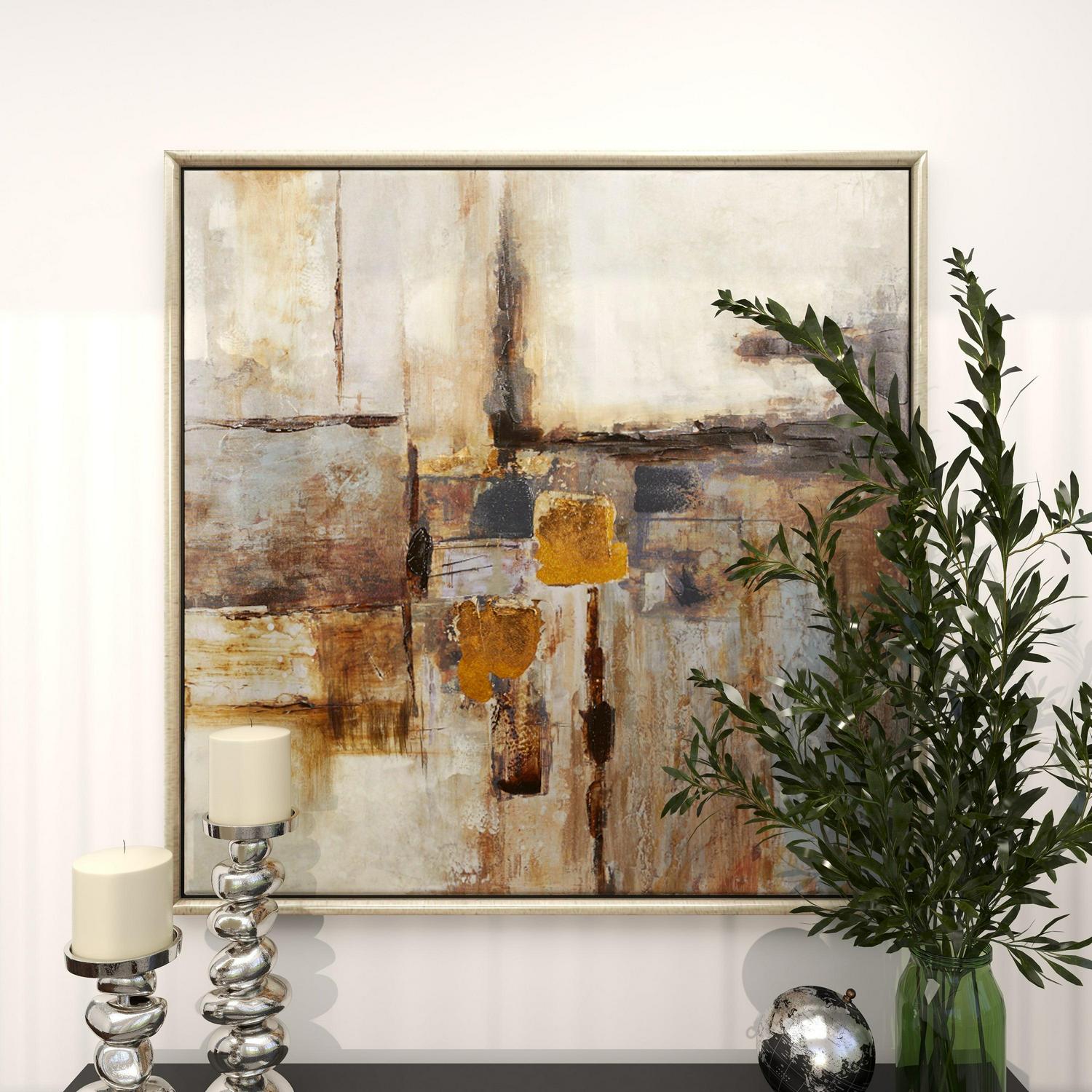 40" x 40" Abstract Framed Wall Art with Silver Frame, by DecMode - Image 12