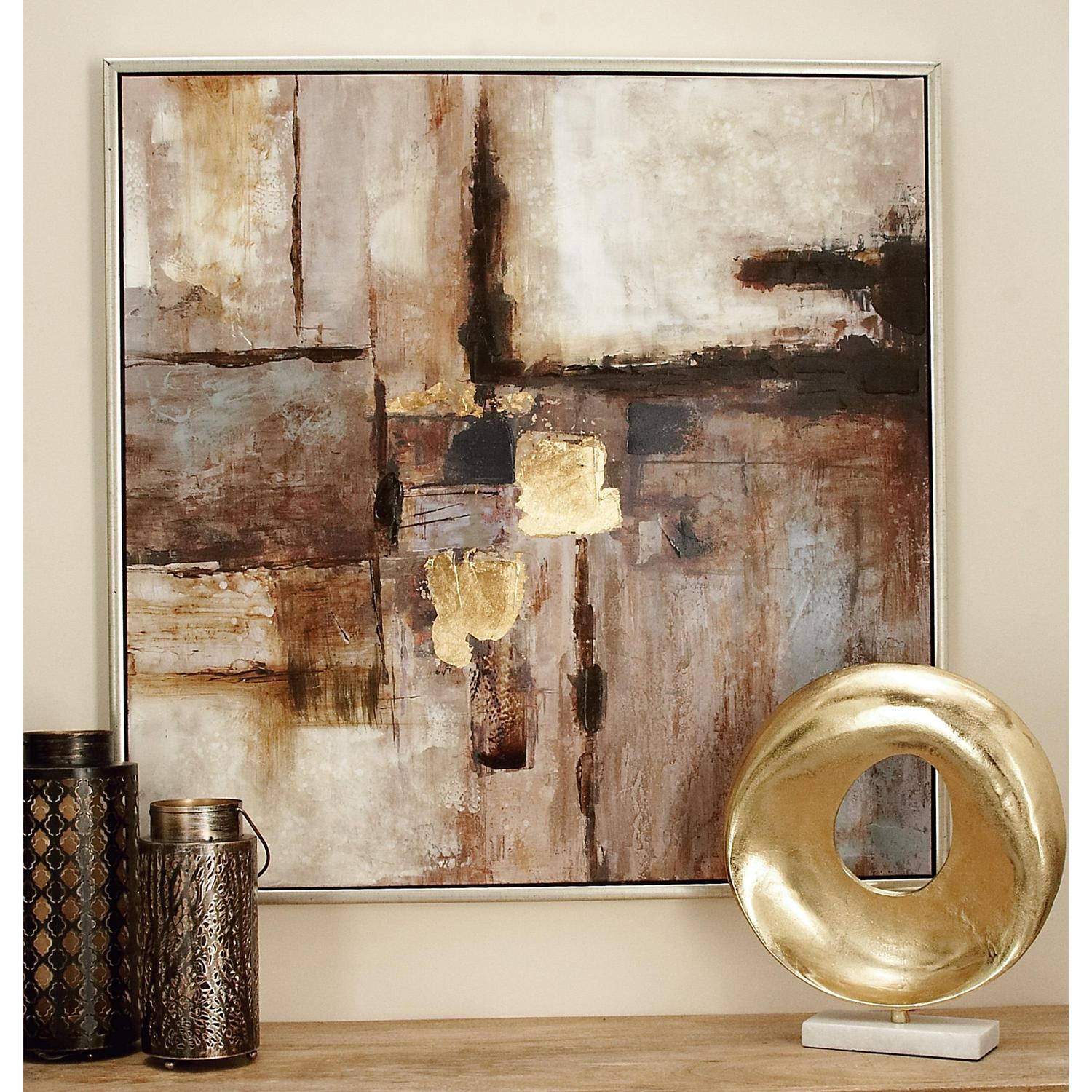 40" x 40" Abstract Framed Wall Art with Silver Frame, by DecMode - Image 2
