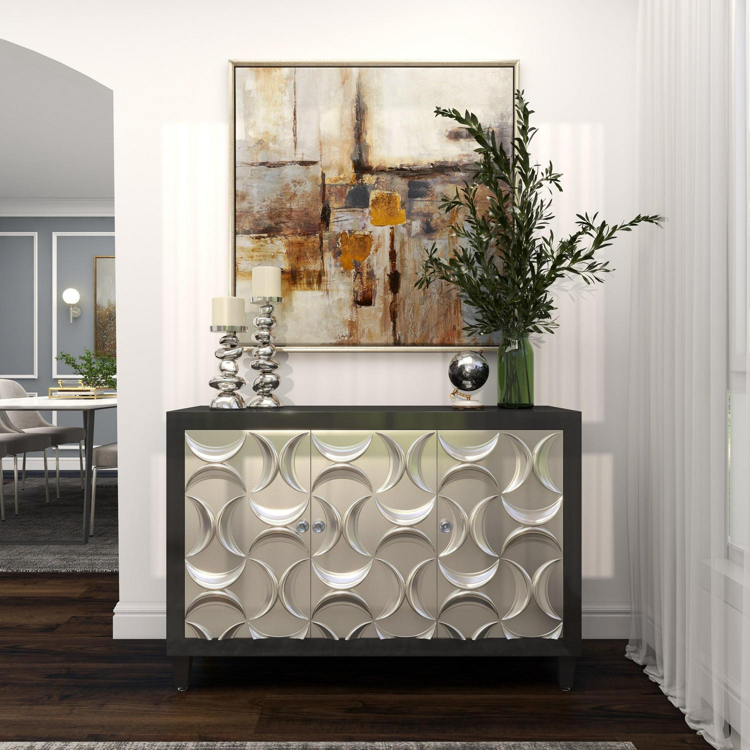 40" x 40" Abstract Framed Wall Art with Silver Frame, by DecMode - Image 14