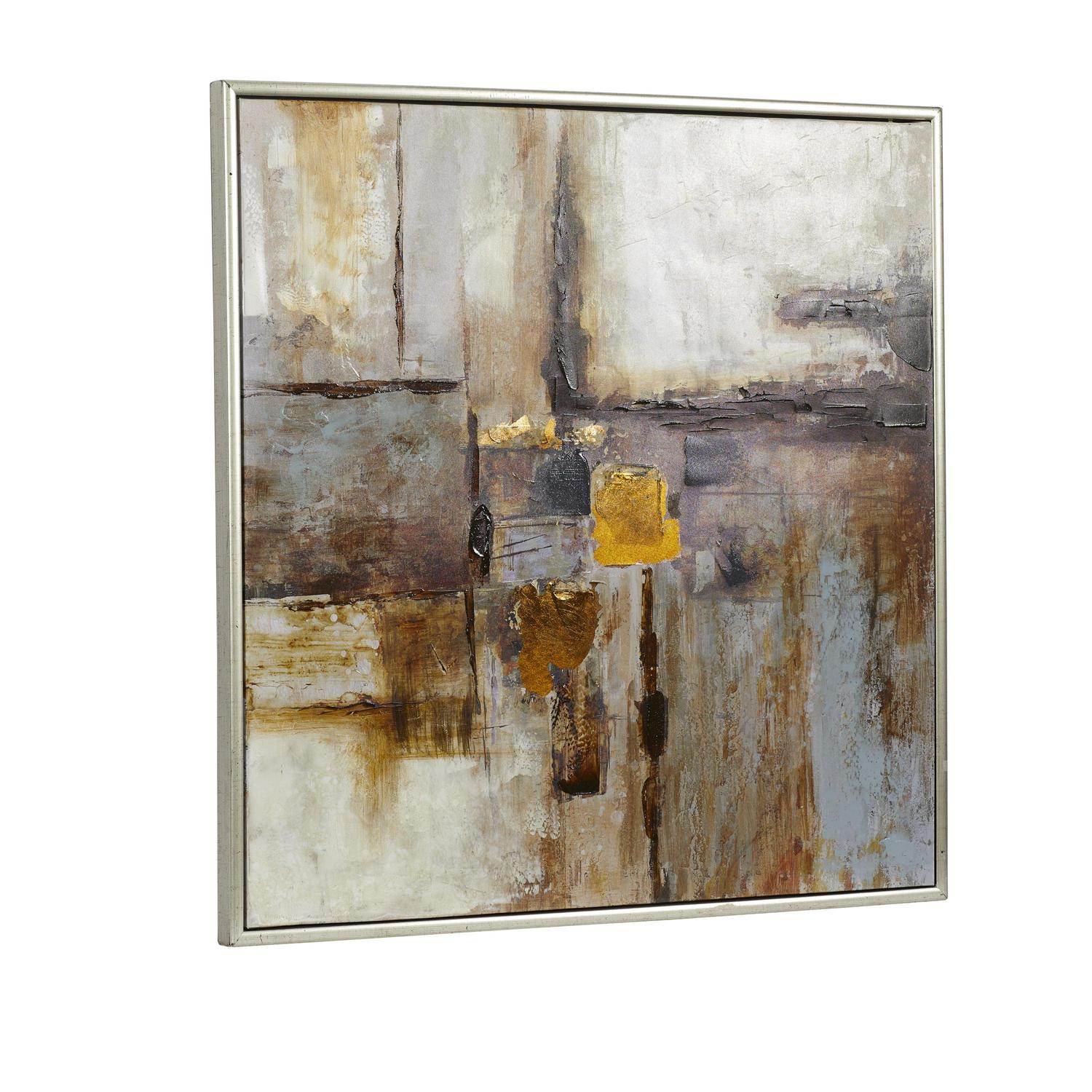 40" x 40" Abstract Framed Wall Art with Silver Frame, by DecMode - Image 8