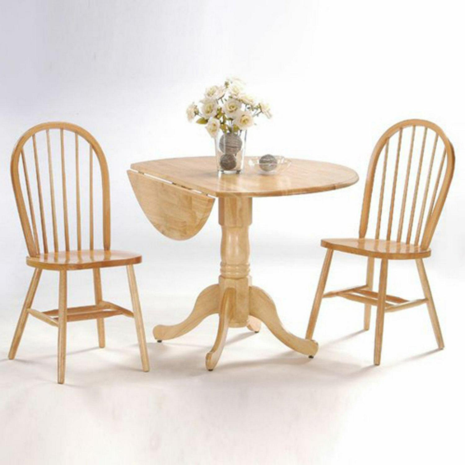 42" Dual Drop Leaf Table with 2 Windsor Chairs, Multiple Finishes - Image 2