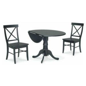 42" Dual Drop Leaf Table with 2 X-Back Chairs