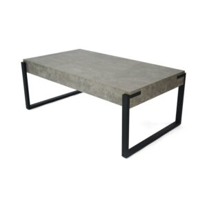 43.25" Black and Gray Contemporary Hand Crafted Rectangular Coffee Table