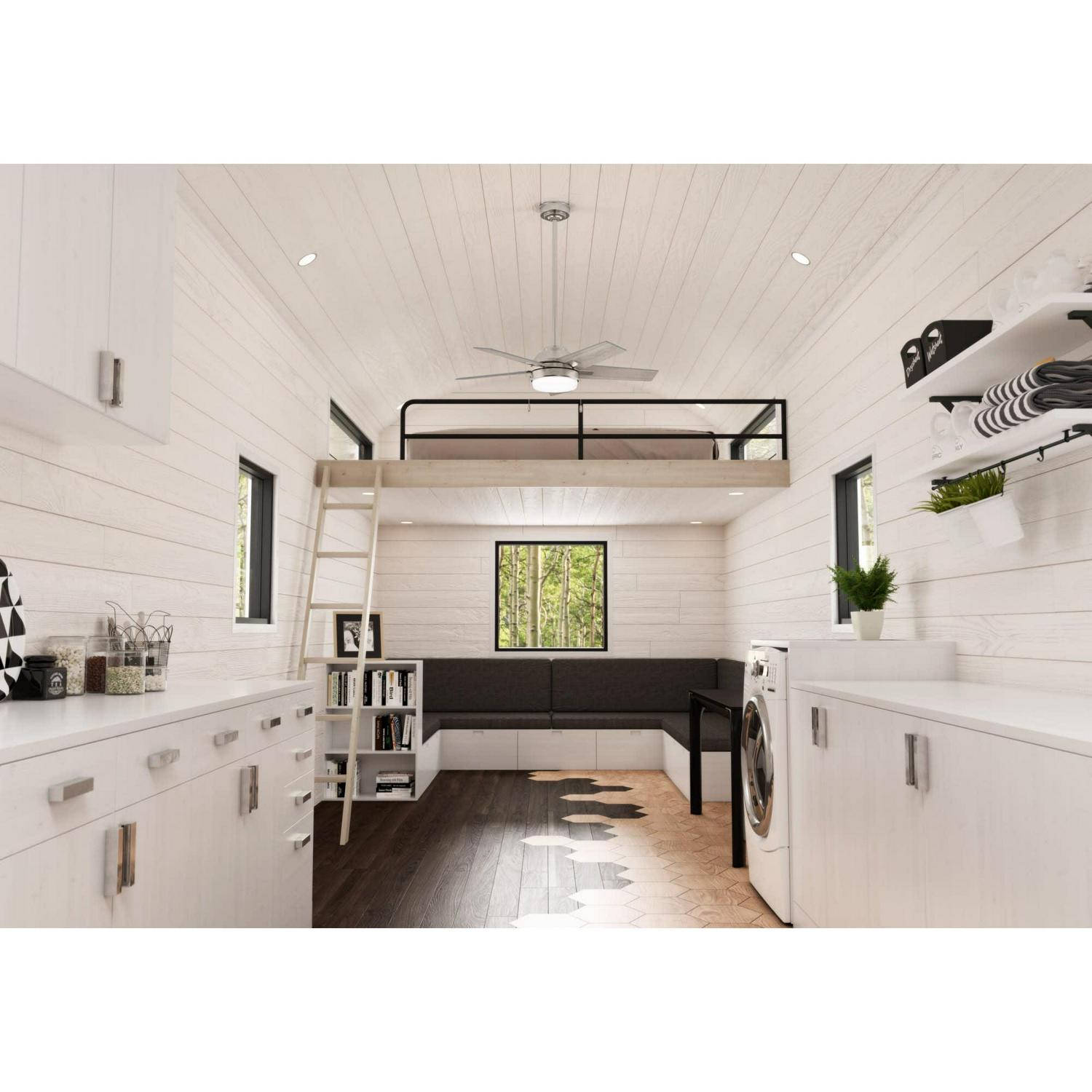 Hunter Fan Barlett Ceiling Fan 44In Brushed Nickel Light Gray Oak - Image 2