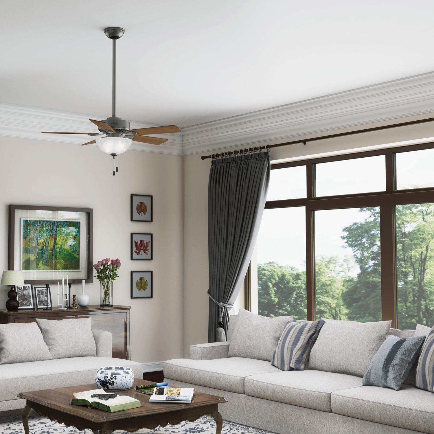 Hunter - Swanson Indoor Ceiling Fan With Light, 44-inch, Matte Silver, Casual-style, 3-speed WhisperWind Motor, 50904, for living rooms, bedrooms, home offices, kitchens - Image 10