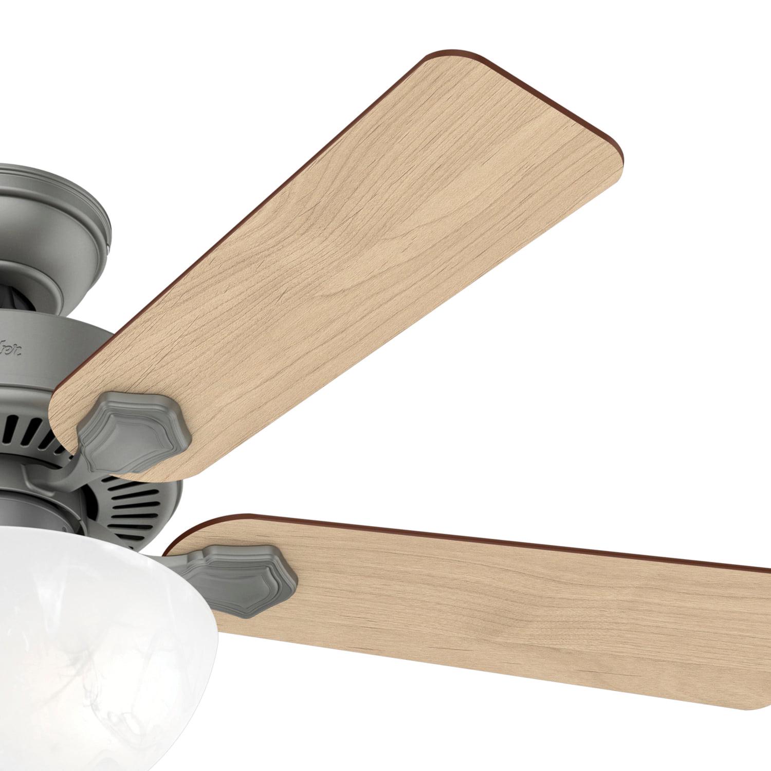 Hunter - Swanson Indoor Ceiling Fan With Light, 44-inch, Matte Silver, Casual-style, 3-speed WhisperWind Motor, 50904, for living rooms, bedrooms, home offices, kitchens - Image 4