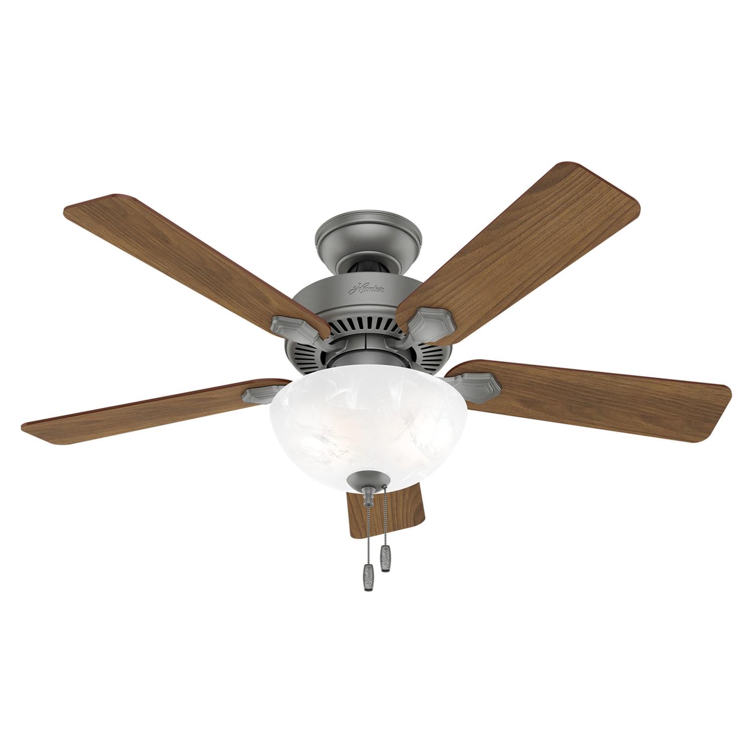 Hunter - Swanson Indoor Ceiling Fan With Light, 44-inch, Matte Silver, Casual-style, 3-speed WhisperWind Motor, 50904, for living rooms, bedrooms, home offices, kitchens - Image 8