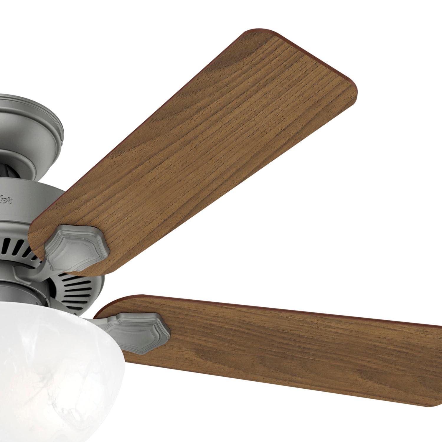 Hunter - Swanson Indoor Ceiling Fan With Light, 44-inch, Matte Silver, Casual-style, 3-speed WhisperWind Motor, 50904, for living rooms, bedrooms, home offices, kitchens - Image 3