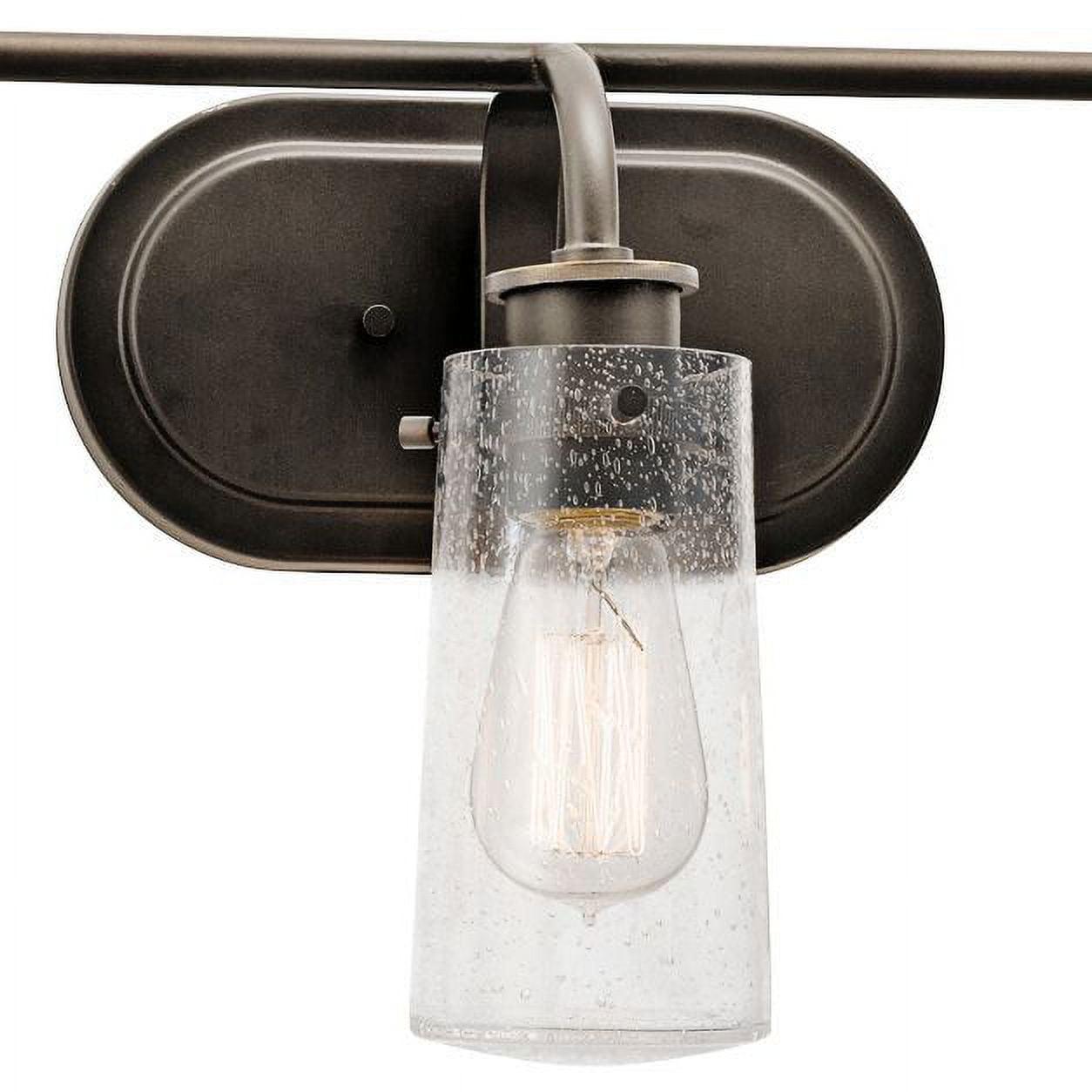 45459OZ Kichler Lighting Braelyn - 3 Light Bath Vanity Approved for Damp Locations - with Vintage Industrial inspirations - 10.25 inches tall by 24 - Image 2