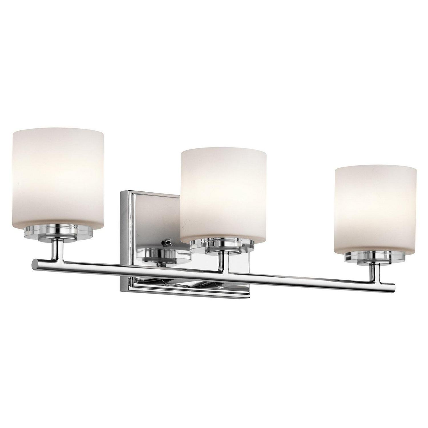 45502CH Kichler Lighting O Hara - 3 Light Bath Bar - With Transitional Inspirations - 6.25 Inches Tall By 22 Inches Wide