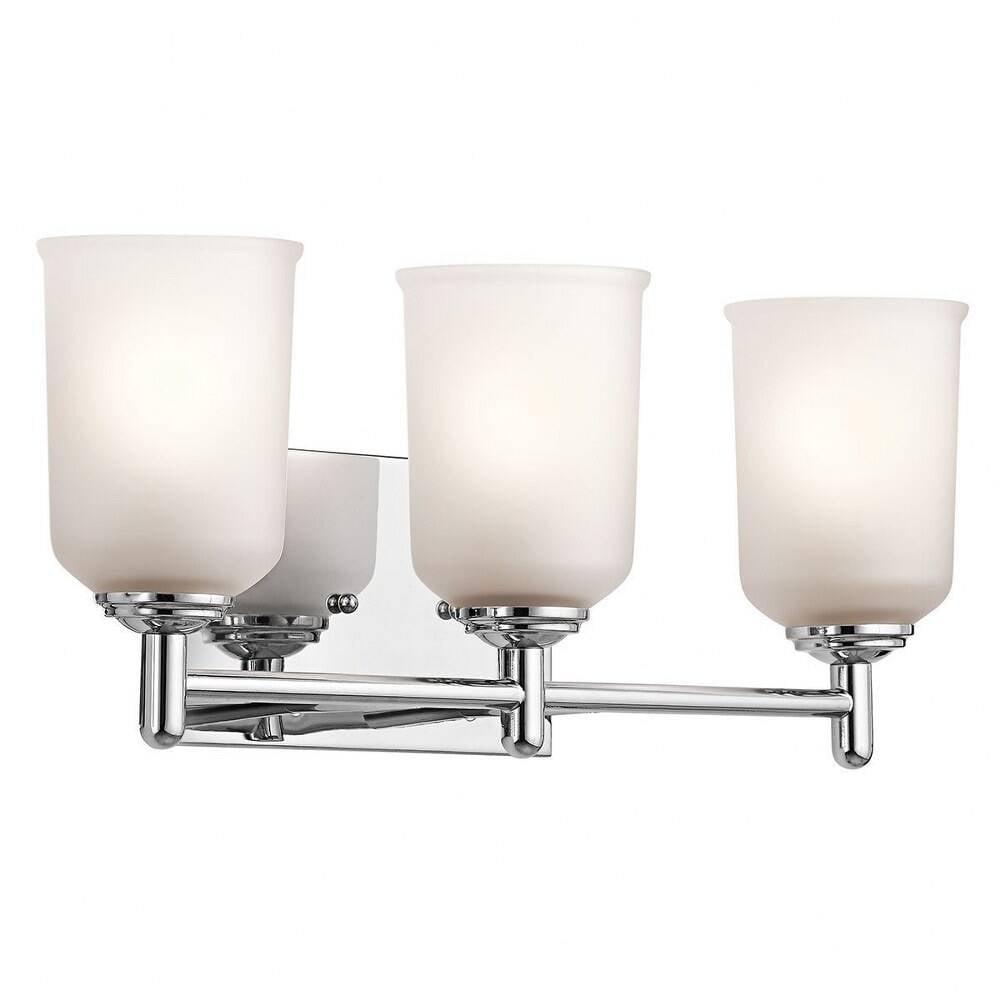 45574BK Kichler Lighting Shailene - 3 Light Bath Vanity Approved for Damp Locations - with Transitional inspirations - 8.25 inches tall by 21 inches - Image 2
