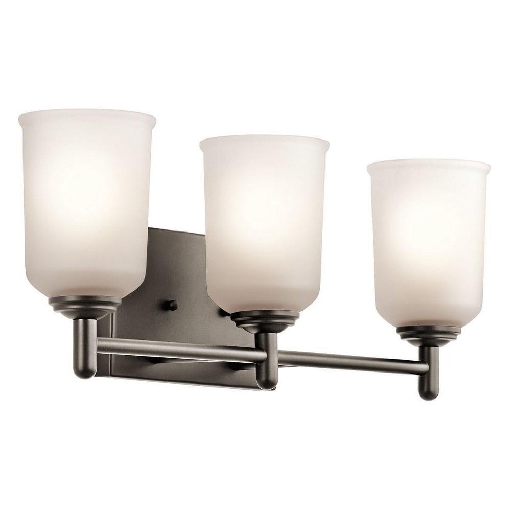 45574BK Kichler Lighting Shailene - 3 Light Bath Vanity Approved for Damp Locations - with Transitional inspirations - 8.25 inches tall by 21 inches - Image 7