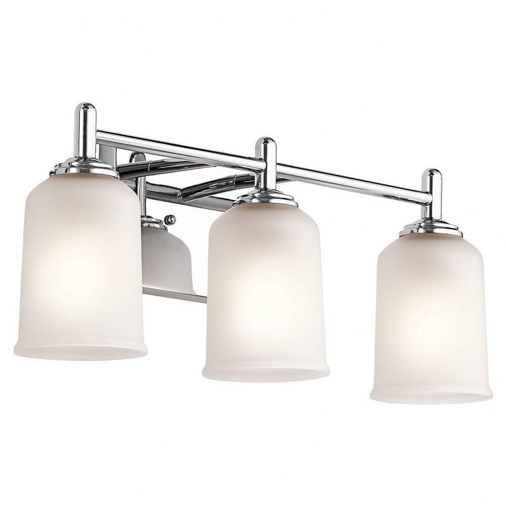 45574BK Kichler Lighting Shailene - 3 Light Bath Vanity Approved for Damp Locations - with Transitional inspirations - 8.25 inches tall by 21 inches - Image 3