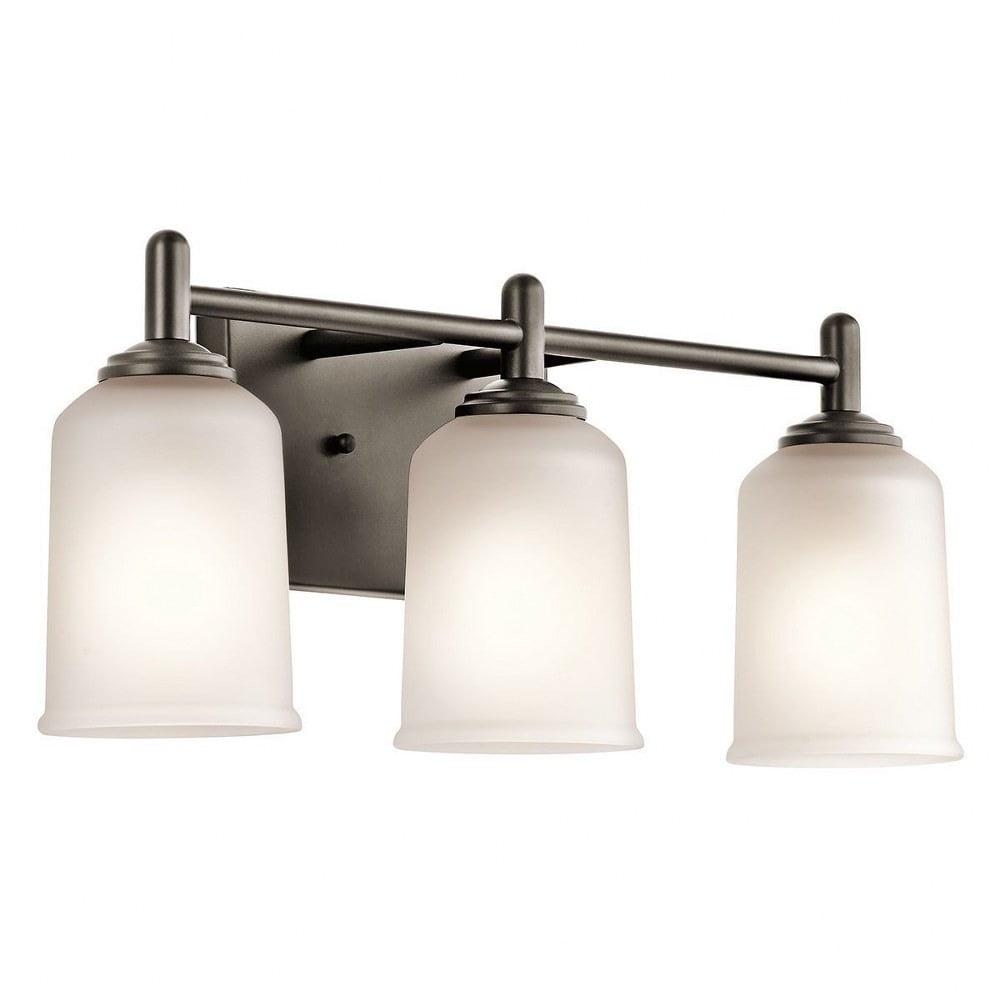 45574BK Kichler Lighting Shailene - 3 Light Bath Vanity Approved for Damp Locations - with Transitional inspirations - 8.25 inches tall by 21 inches - Image 4