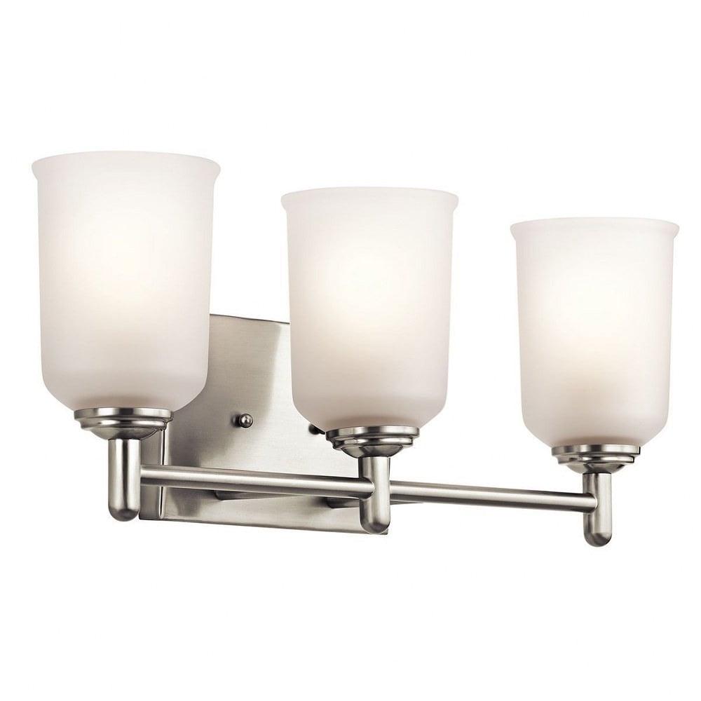 45574BK Kichler Lighting Shailene - 3 Light Bath Vanity Approved for Damp Locations - with Transitional inspirations - 8.25 inches tall by 21 inches - Image 6