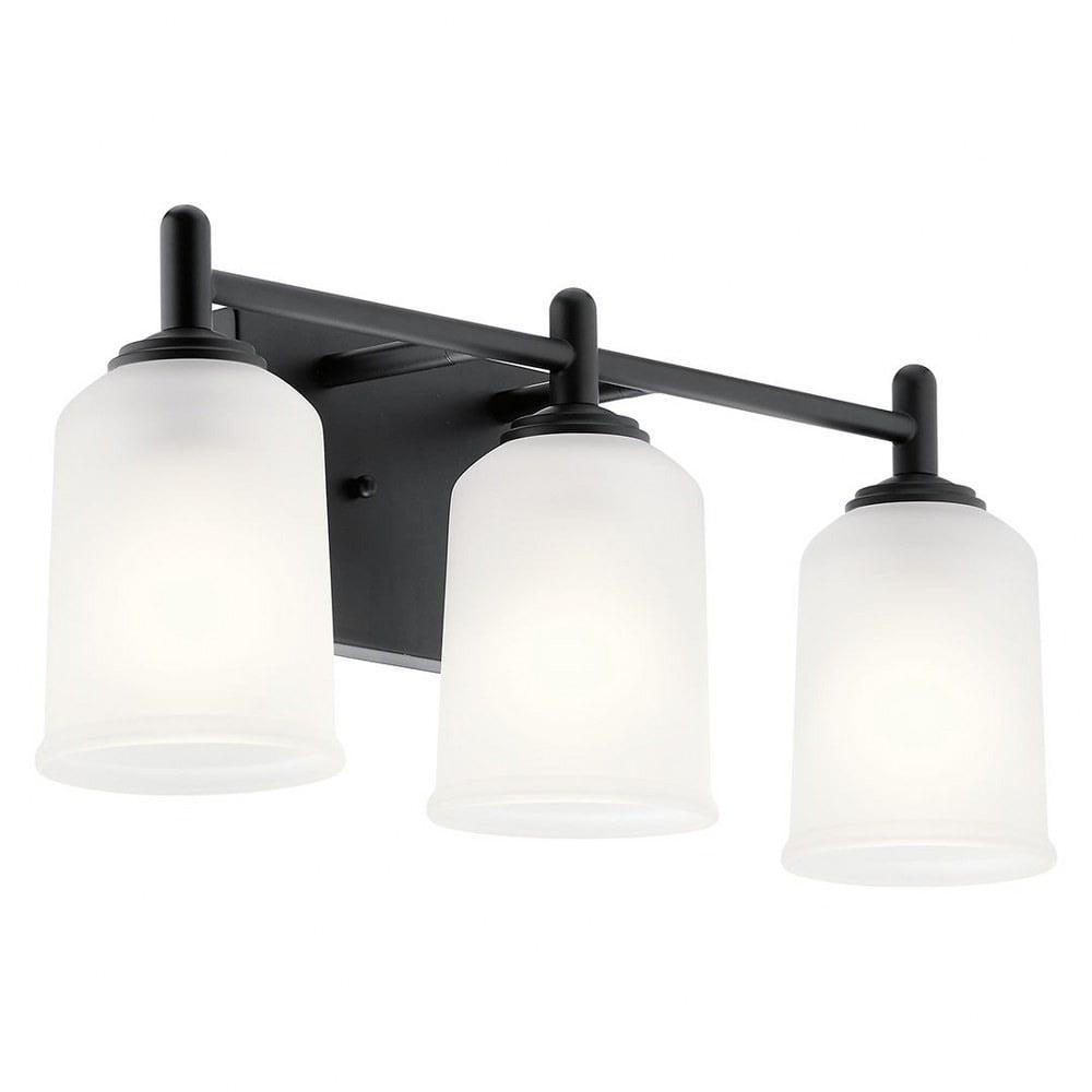 45574BK Kichler Lighting Shailene - 3 Light Bath Vanity Approved for Damp Locations - with Transitional inspirations - 8.25 inches tall by 21 inches
