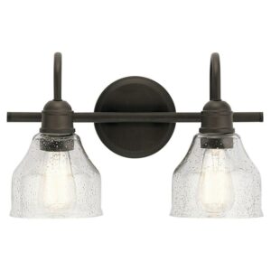 45972OZ Kichler Lighting Avery - 2 Light Bath Vanity Approved for Damp Locations - with Vintage Industrial inspirations - 14.75 inches wide-Olde
