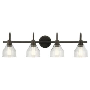 45974OZ Kichler Lighting Avery - 4 Light Bath Vanity Approved for Damp Locations - with Vintage Industrial inspirations - 9.25 inches tall by 33.25