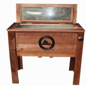 Backyard Expressions 45 qt Wooden Cooler, Brown