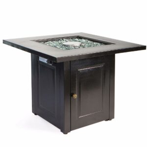 46,000 BTU Outdoor Firepit Table Patio Heater Propane Fire Pit Table Adjustable Knob Flame, Include Fire Glass Set