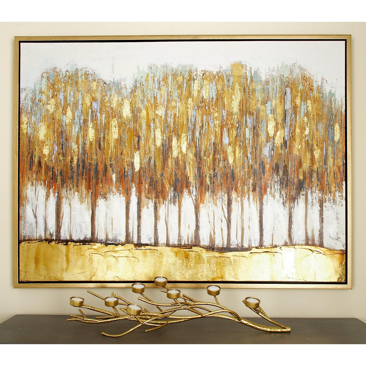 47" x 36" Tree Framed Wall Art with Gold Frame, by DecMode - Image 2