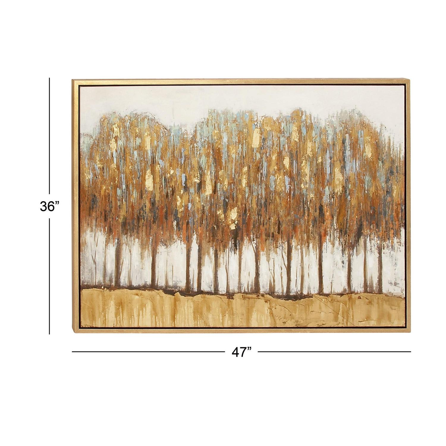 47" x 36" Tree Framed Wall Art with Gold Frame, by DecMode - Image 3