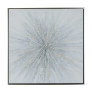 47" x 47" Radial Starburst Framed Wall Art with Silver Frame, by DecMode