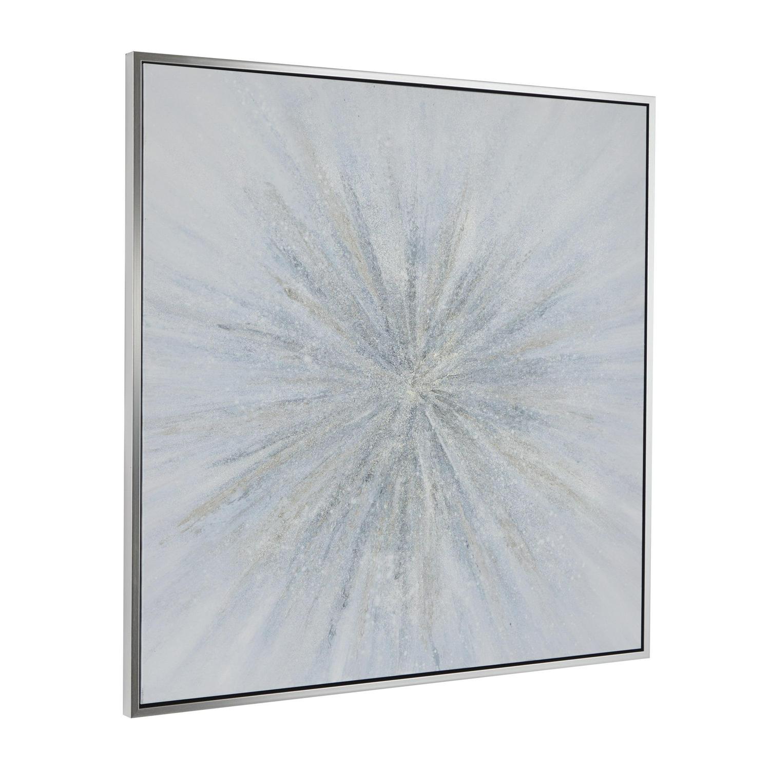 47" x 47" Radial Starburst Framed Wall Art with Silver Frame, by DecMode - Image 8