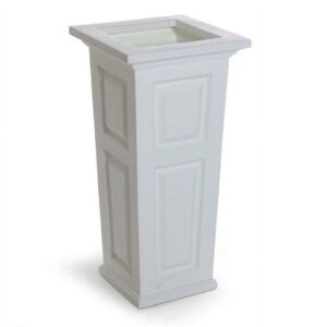 Lawnitator 15.5" x 15.5" x 32" Square White Polyethylene Tall Planter with Paintable Feature