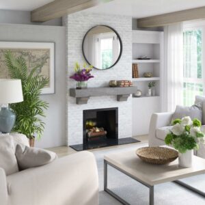 Twin Star Home 48" Mantel Shelf with Purposeful Distressing and Optional Corbels, Veneer